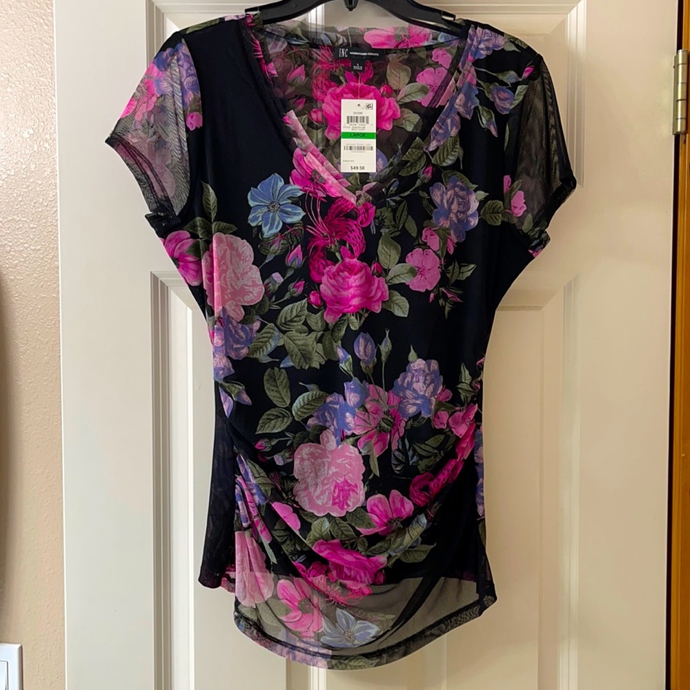 INC international short sleeve blouse. NWT